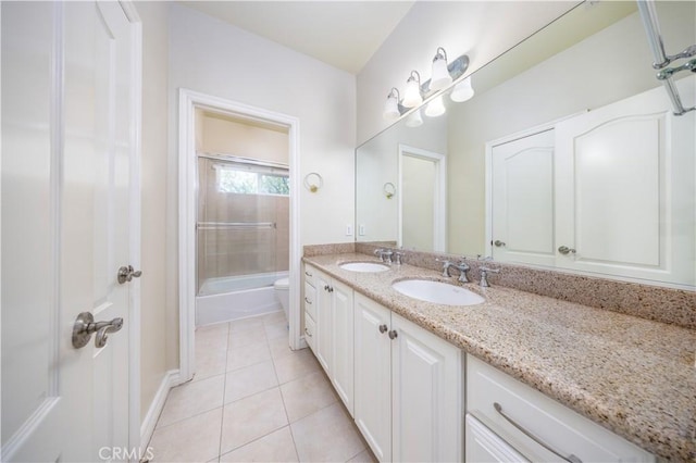 2122 Meteora Way, Rowland Heights, CA 91748 - full bath featuring tile patterned floors, double vanity, and shower / bathtub combination