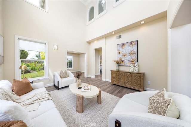 2122 Meteora Way, Rowland Heights, CA 91748 - living room featuring wood finished floors and a high ceiling