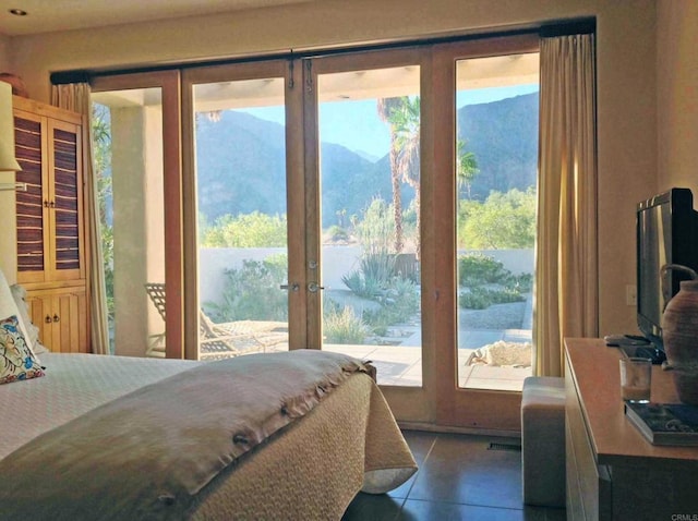 2207 Hoberg Rd, Borrego Springs, CA 92004 - bedroom with french doors, access to exterior, and multiple windows