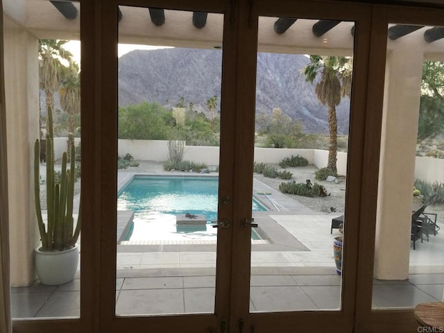 2207 Hoberg Rd, Borrego Springs, CA 92004 - entryway featuring french doors and a mountain view
