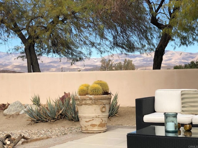 2207 Hoberg Rd, Borrego Springs, CA 92004 - view of patio / terrace featuring a mountain view