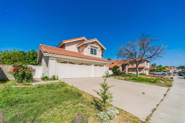 39787 Castile Ave, Murrieta, CA 92562 - mediterranean / spanish-style home featuring a tiled roof, stucco siding, concrete driveway, and an attached garage