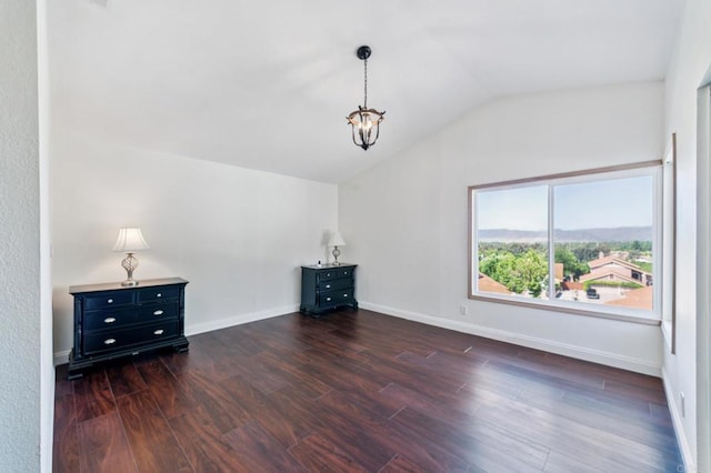 39787 Castile Ave, Murrieta, CA 92562 - bonus room featuring vaulted ceiling, dark wood finished floors, and a chandelier