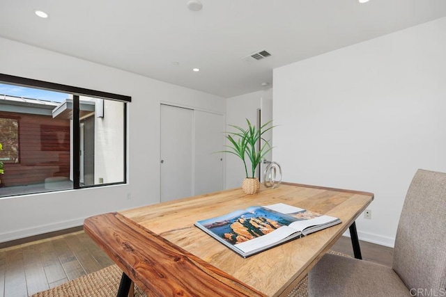 731 Valley Ave, Solana Beach, CA 92075 - office area with dark wood-style flooring and recessed lighting