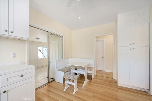 451 N Indiana St, Los Angeles, CA 90063 - dining area with light wood-type flooring and a ceiling fan