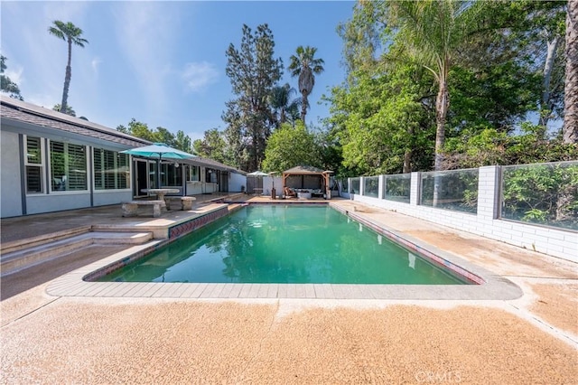 2110 Hathaway Pl, Riverside, CA 92506 - view of swimming pool with a gazebo and a patio