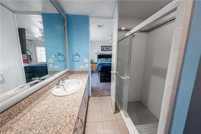 2110 Hathaway Pl, Riverside, CA 92506 - full bath with ensuite bath, ceiling fan, and a shower stall
