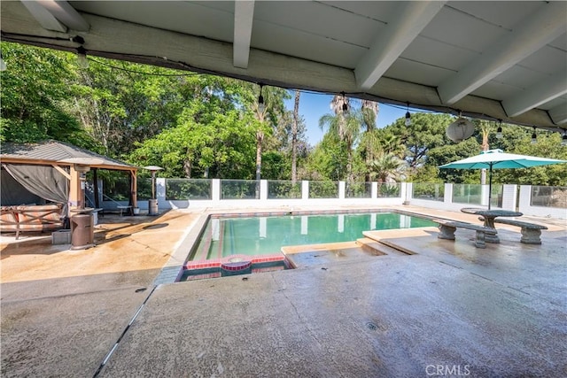 2110 Hathaway Pl, Riverside, CA 92506 - view of swimming pool with a patio area and a gazebo