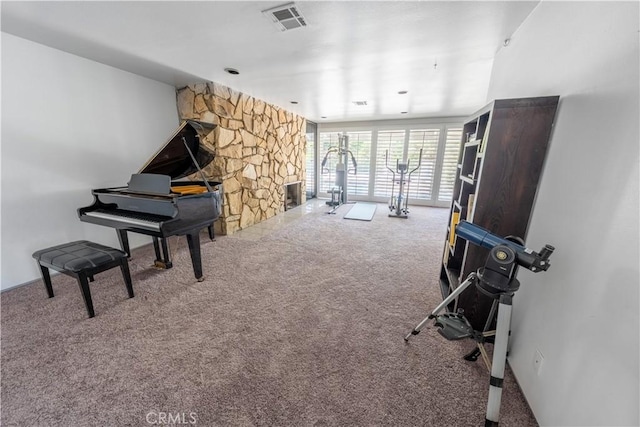 2110 Hathaway Pl, Riverside, CA 92506 - unfurnished room featuring carpet floors and a fireplace