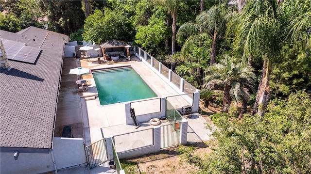 2110 Hathaway Pl, Riverside, CA 92506 - view from above of property featuring a pool area and a tree filled landscape