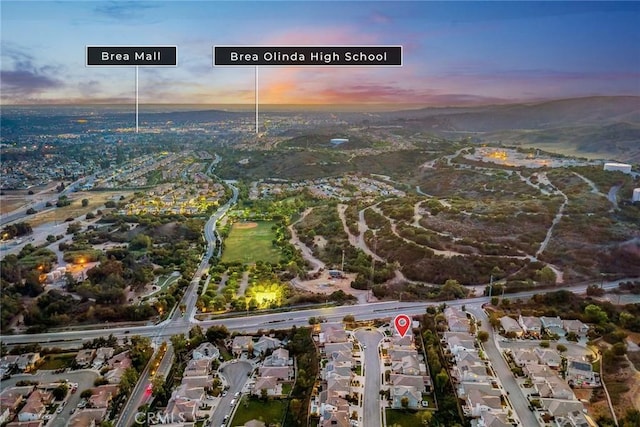 3612 Skylark Way, Brea, CA 92823 - aerial view at dusk of a residential view