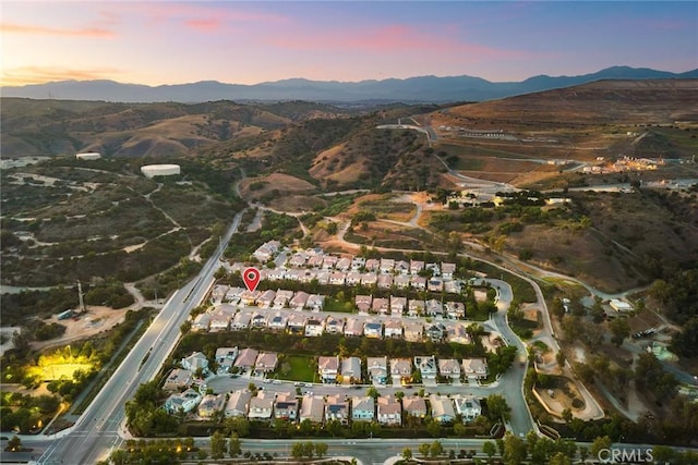 3612 Skylark Way, Brea, CA 92823 - aerial view of property's location featuring mountains and nearby suburban area