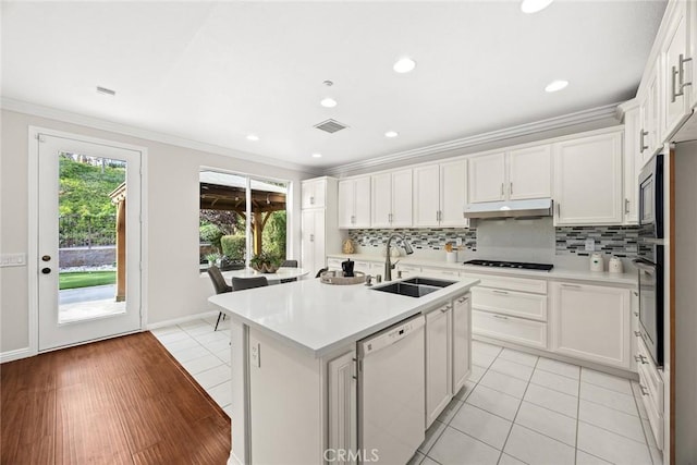 3612 Skylark Way, Brea, CA 92823 - kitchen with dishwasher, a sink, stainless steel oven, black gas cooktop, and light countertops