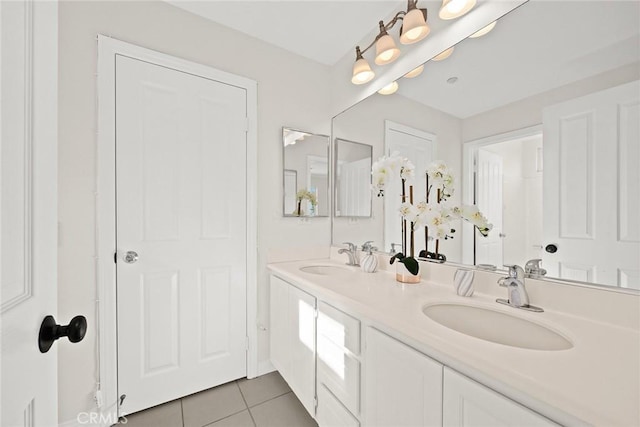 3612 Skylark Way, Brea, CA 92823 - bathroom with tile patterned floors and double vanity