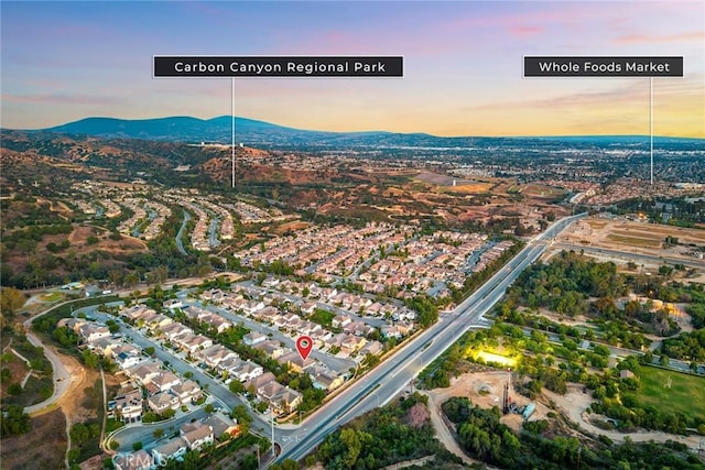 3612 Skylark Way, Brea, CA 92823 - aerial view at dusk of a mountain view and a residential view