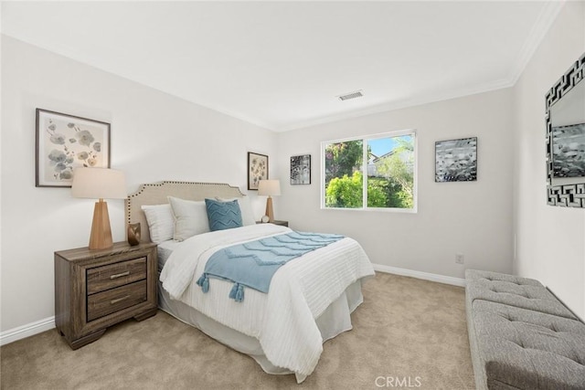 3612 Skylark Way, Brea, CA 92823 - bedroom with light colored carpet, ornamental molding, and baseboards