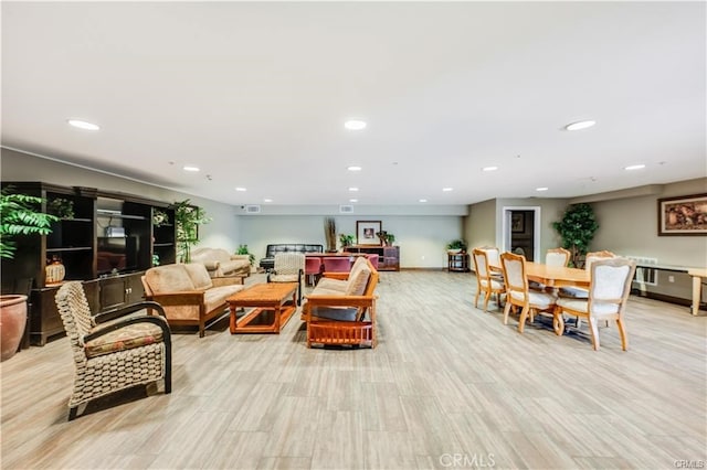 89 E Commonwealth Ave Unit 1I, Alhambra, CA 91801 - living room featuring light wood-type flooring, recessed lighting, and baseboards