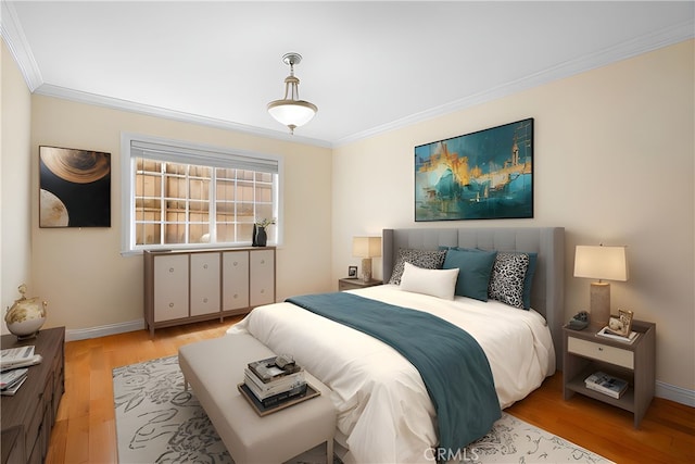 3319 Sparr Blvd, Glendale, CA 91208 - bedroom with ornamental molding, baseboards, and wood finished floors