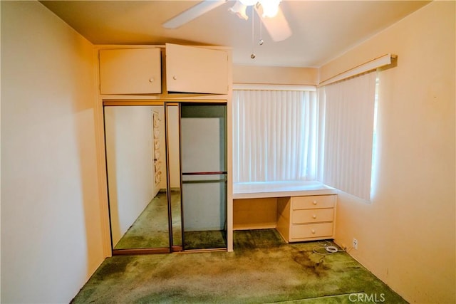 317 N 19th St, Montebello, CA 90640 - unfurnished bedroom with carpet floors, a closet, and a ceiling fan