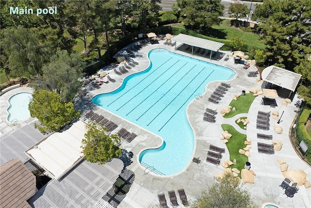 13365 Cloudburst Dr, Corona, CA 92883 - aerial view of a pool area