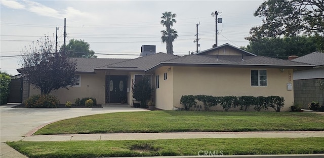 10407 Danube Ave, Granada Hills, CA 91344 - ranch-style house featuring a front lawn, stucco siding, and concrete driveway