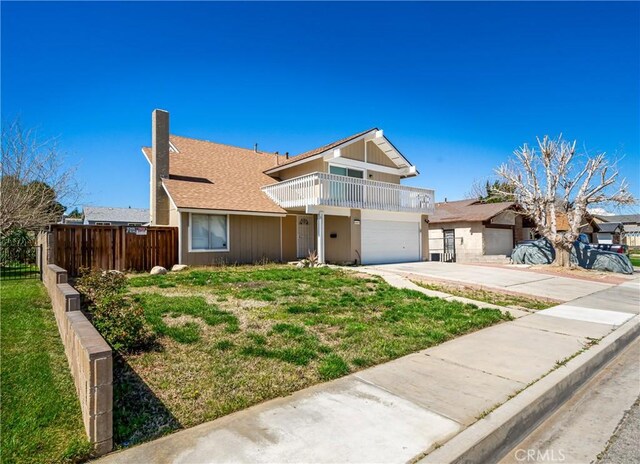 44419 Fenhold, Lancaster, CA 93535 - traditional-style home featuring driveway, a garage, a balcony, and roof with shingles