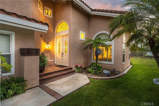 530 S Laureltree Dr, Anaheim Hills, CA 92808 - property entrance with french doors and stucco siding