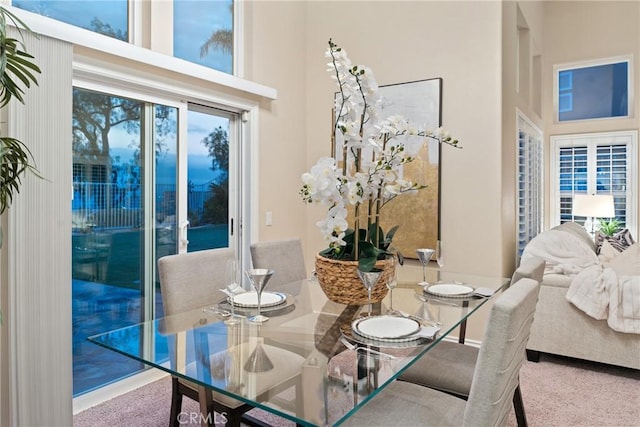 530 S Laureltree Dr, Anaheim Hills, CA 92808 - dining area with a towering ceiling and carpet