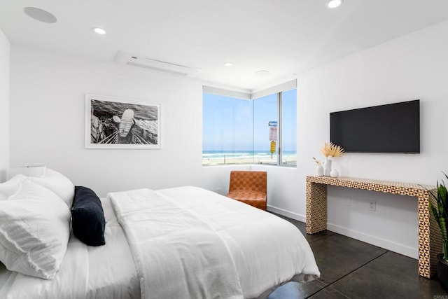 3879 Ocean Front Walk, San Diego, CA 92109 - bedroom with recessed lighting, baseboards, and concrete floors