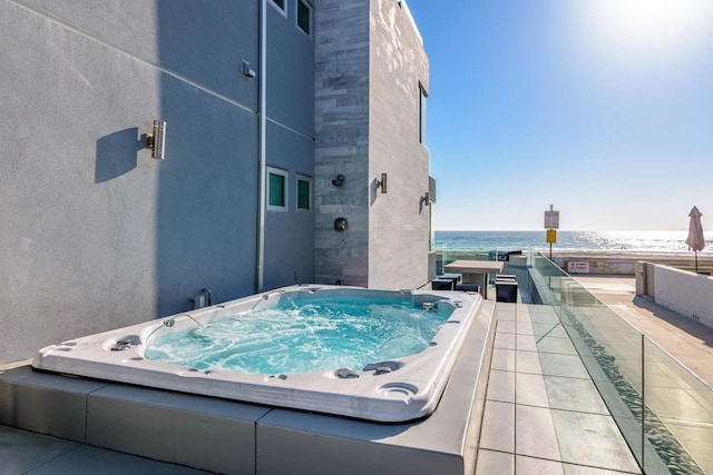 3879 Ocean Front Walk, San Diego, CA 92109 - view of pool featuring an outdoor hot tub and a water view