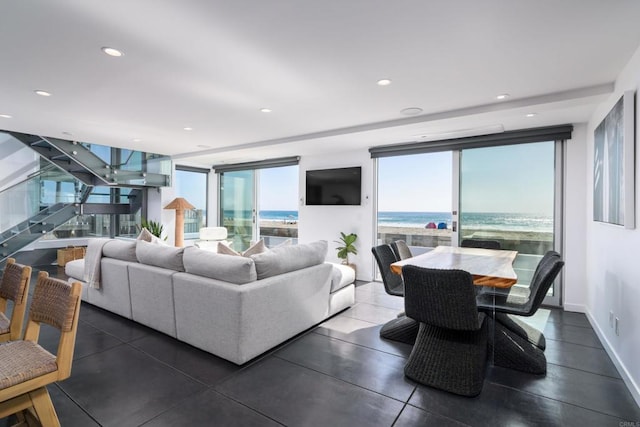3879 Ocean Front Walk, San Diego, CA 92109 - living area featuring healthy amount of natural light, recessed lighting, and baseboards