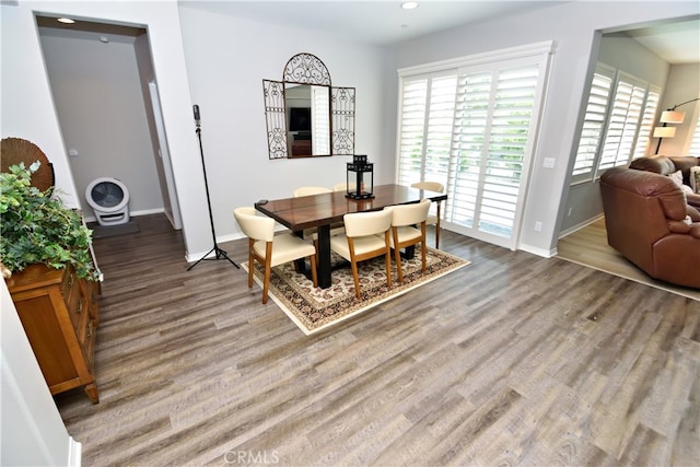35582 Laurel Tree Ct, Winchester, CA 92596 - dining area with wood finished floors, baseboards, and recessed lighting
