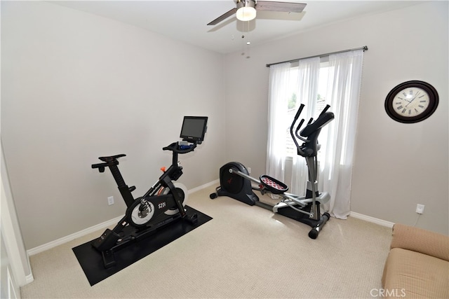 35582 Laurel Tree Ct, Winchester, CA 92596 - exercise room with a ceiling fan and carpet