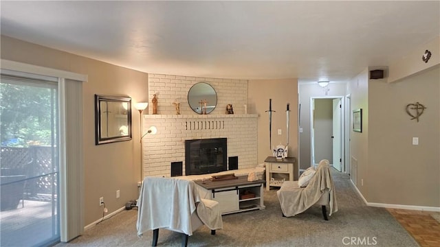 6286 Columbine Rd, Magalia, CA 95954 - living area with a fireplace and baseboards