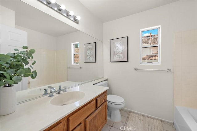 7455 Bellingham Ave, North Hollywood, CA 91605 - full bathroom featuring plenty of natural light, vanity, toilet, and baseboards
