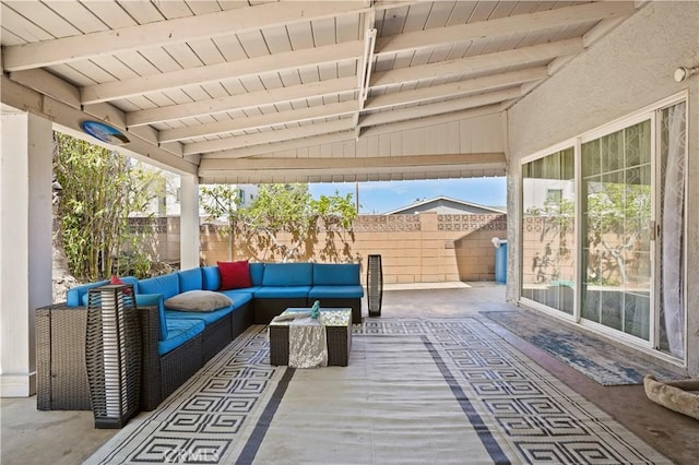 9021 Oneida Ave, Sun Valley, CA 91352 - fenced backyard featuring an outdoor living space and a patio