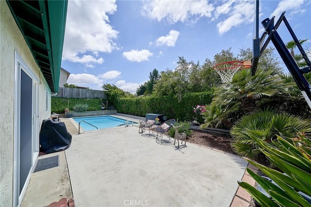 15544 Andorra Way, San Diego, CA 92129 - view of swimming pool with a patio, a fenced backyard, and grilling area