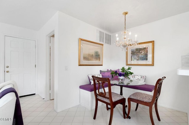 2911 Butter Creek Dr, Pasadena, CA 91107 - dining space with a chandelier and baseboards