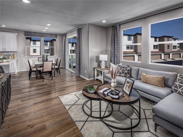 2732 Erebus Ct, Pomona, CA 91767 - living room with recessed lighting, dark wood-type flooring, and baseboards