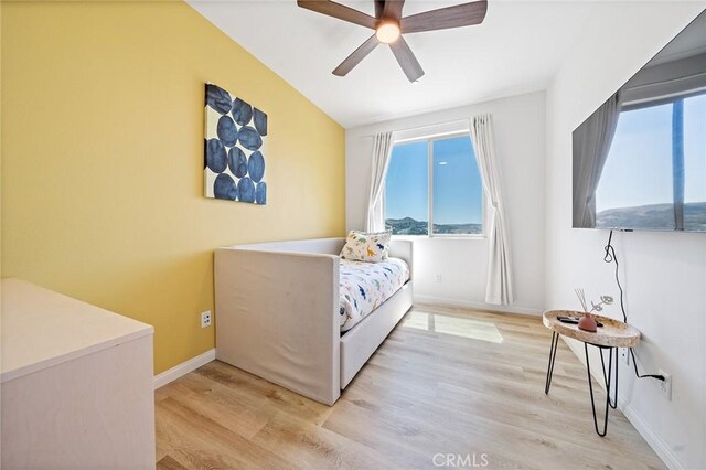 843 Longhorn Way, Rancho Mission Viejo, CA 92694 - bedroom with light wood-type flooring, baseboards, and a ceiling fan