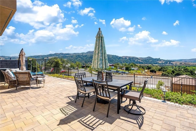 843 Longhorn Way, Rancho Mission Viejo, CA 92694 - view of patio featuring a mountain view and outdoor dining area