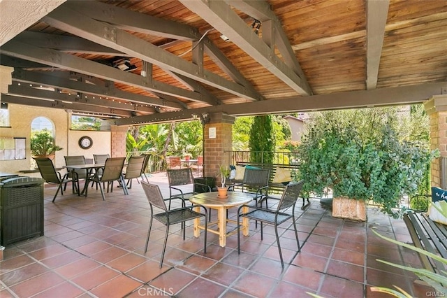 1364 Park Plaza Dr, Long Beach, CA 90804 - view of patio / terrace with outdoor dining area and a gazebo
