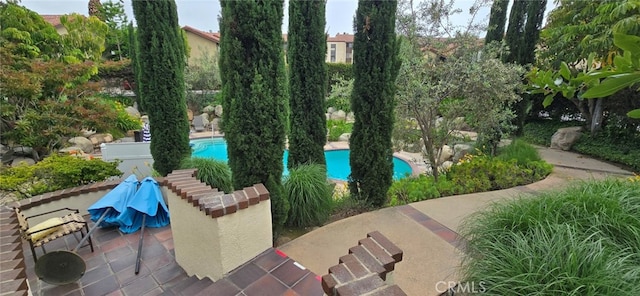 1364 Park Plaza Dr, Long Beach, CA 90804 - view of property's community featuring a swimming pool and a patio