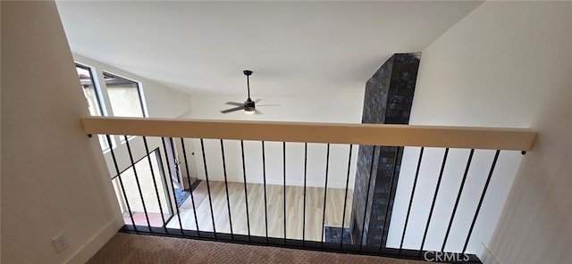 1364 Park Plaza Dr, Long Beach, CA 90804 - detailed view of carpet flooring, ceiling fan, and baseboards