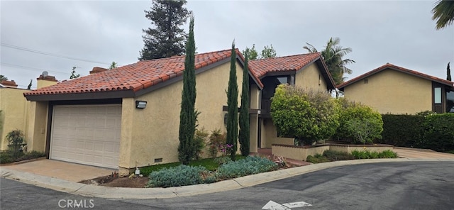 1364 Park Plaza Dr, Long Beach, CA 90804 - view of property exterior featuring stucco siding, a tile roof, and a garage