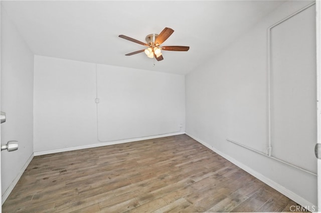 124 S Glengrove Ave, San Dimas, CA 91773 - additional living space featuring a ceiling fan, wood finished floors, baseboards, and lofted ceiling