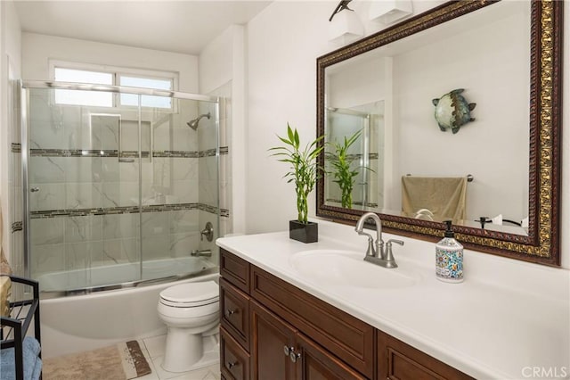 11818 Pocasset Dr, Whittier, CA 90601 - bathroom featuring vanity, shower / bath combination with glass door, and tile patterned flooring