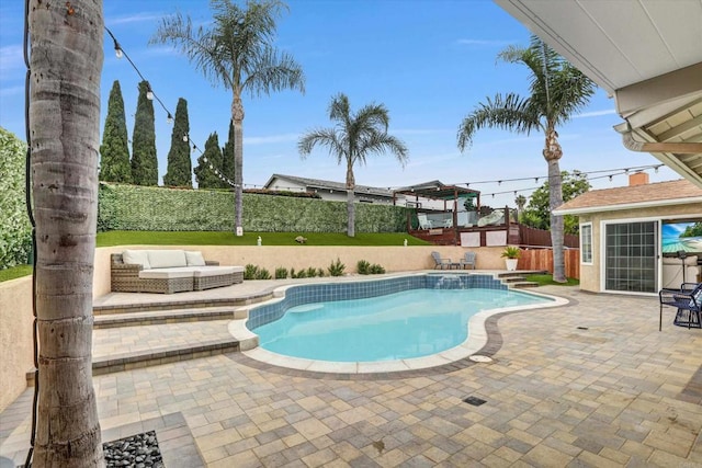 970 Carlsbad St, San Diego, CA 92114 - view of swimming pool featuring a fenced backyard, a patio, and an outdoor structure