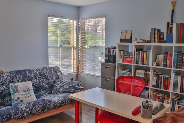 5787 Barbary Pl, Bonsall, CA 92003 - office area with wood finished floors