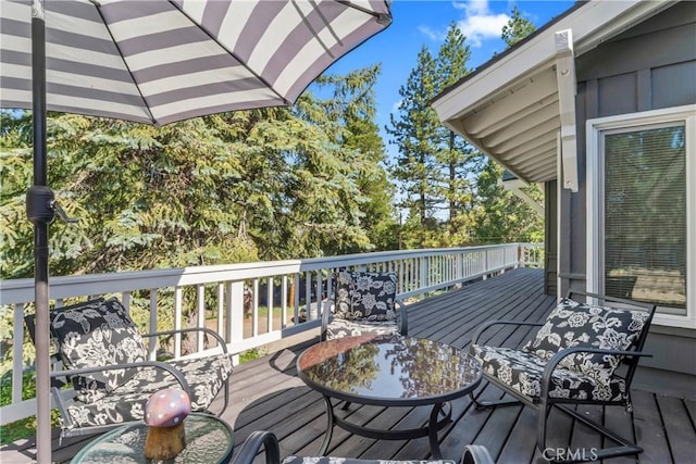 30955 Scenic Way, Running Springs, CA 92382 - view of wooden deck